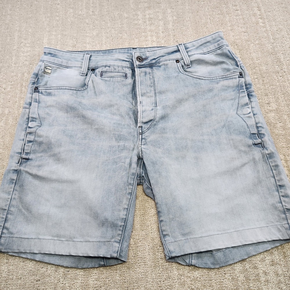 G Star Raw Shorts Men 38 D STAQ 3D Straight Fit‎ Denim Jorts Button Fly